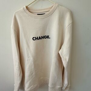 Cream Sweatshirt with Change Print